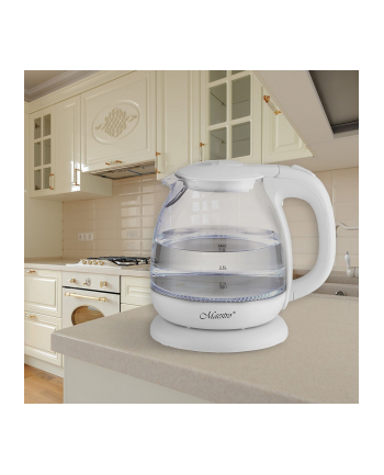 feel-maestro Czajnik elektryczny szklany 1l 1100W MR-055-WHITE nr 1
