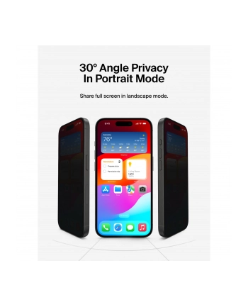 belkin Szkło ochronne ScreenForce Invisiglass Privacy iP 16/15/14Pro