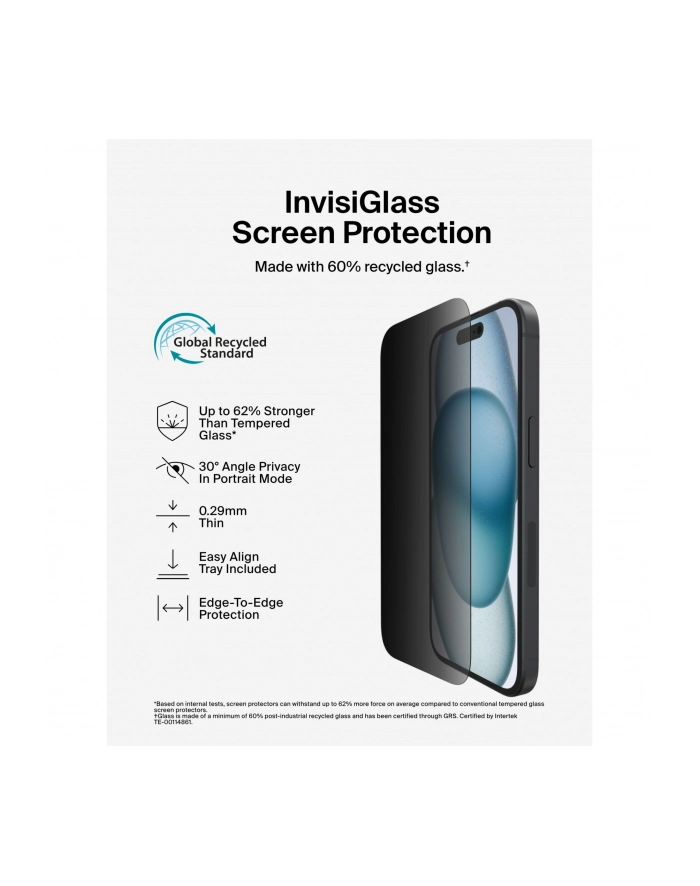 belkin Szkło ochronne ScreenForce Invisiglass Priv iP16plus/15plus/14Pro Max główny