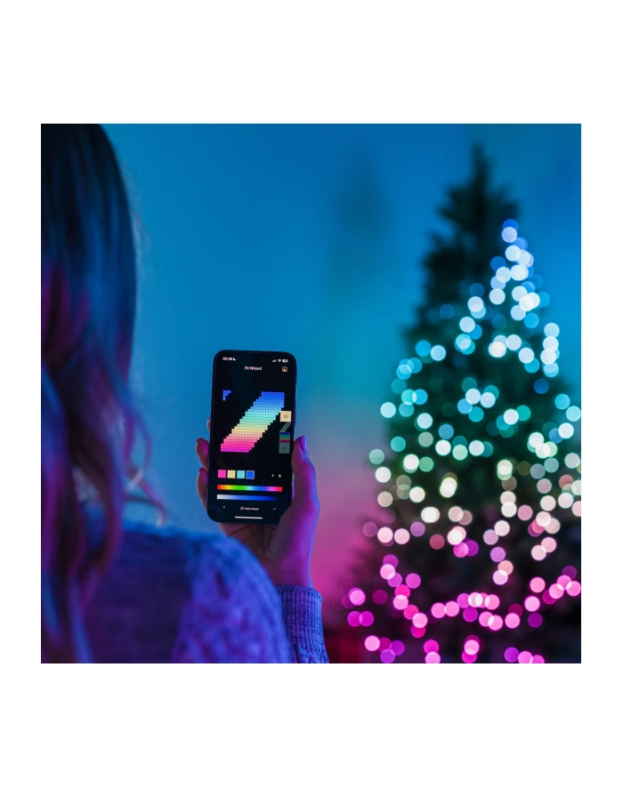 Twinkly Candies – 100 Lampki w kształcie pereł RGB LEDs, zielony przewód, USB-C główny