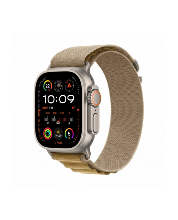 apple Watch Ultra 2 GPS + Cellular, koperta 49 mm z tytanu w kolorze naturalnym z opaską Alpine S w kolorze beżowym