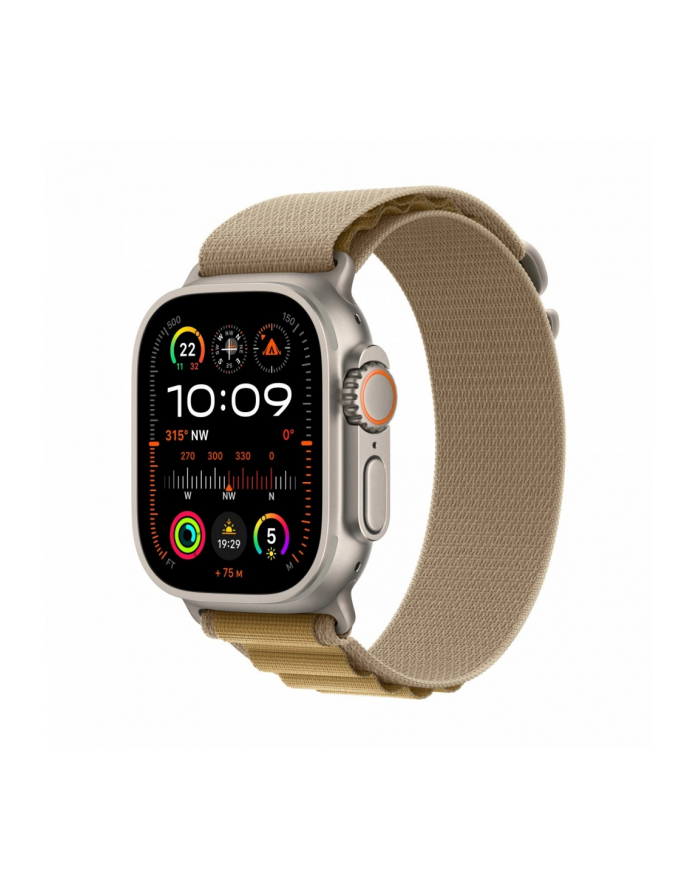 apple Watch Ultra 2 GPS + Cellular, koperta 49 mm z tytanu w kolorze naturalnym z opaską Alpine S w kolorze beżowym główny