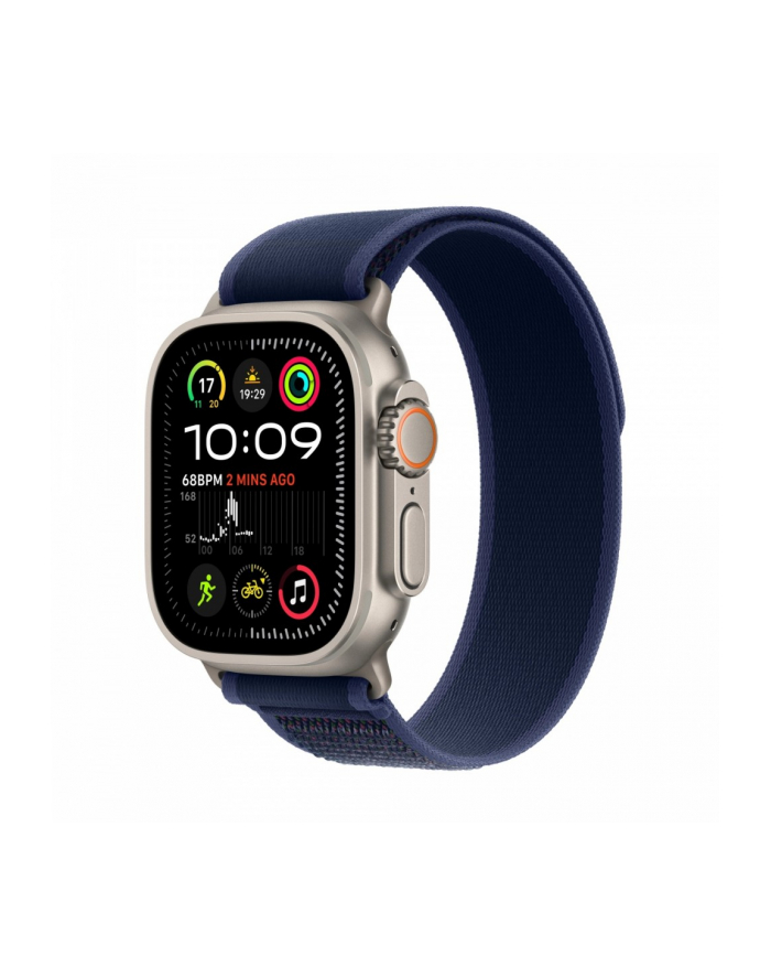 apple Watch Ultra 2 GPS + Cellular, koperta 49 mm z tytanu w kolorze naturalnym z opaską Trial S/M w kolorze niebieskim główny