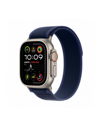 apple Watch Ultra 2 GPS + Cellular, koperta 49 mm z tytanu w kolorze naturalnym z opaską Trial M/L w kolorze niebieskim