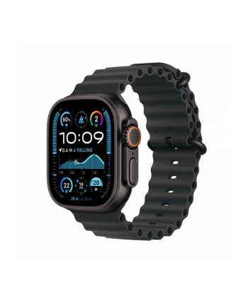 apple Watch Ultra 2 GPS + Cellular, koperta 49 mm z tytanu w kolorze czarnym z paskiem Ocean w kolorze czarnym