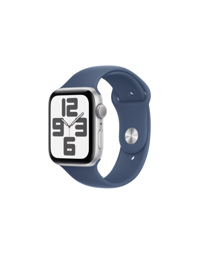 apple Watch SE GPS, koperta 40 mm z aluminium w kolorze srebrnym z paskiem sportowy w kolorze denim - rozmiar S/M główny