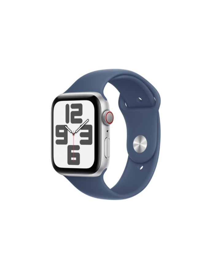 apple Watch SE GPS + Cellular, koperta 40 mm z aluminium w kolorze srebrnym z paskiem sportowym w kolorze denim - rozmiar S/M główny