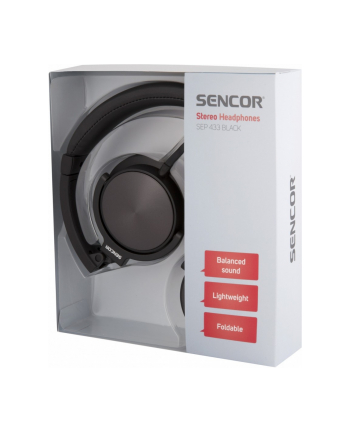 sencor Słuchawki Stereo przewodowe, mikrofon SEP 433, odłaczany kabel 1,2m