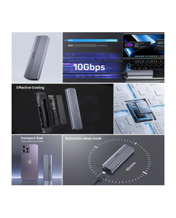 UNITEK OBUDOWA DYSKU M2 PCIE NVME, USB-C 10GBPS, ALUMINIOWA nr 1