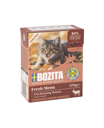 BOZITA Sterylised - Dziczyzna, kawałki w galarecie - mokra karma dla kota - 370g nr 1