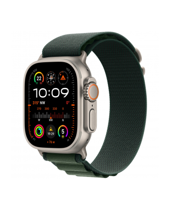 APPLE 49mm Dark Green Alpine Loop - Medium - Natural Titanium Finish