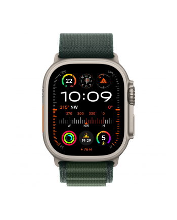 APPLE 49mm Dark Green Alpine Loop - Medium - Natural Titanium Finish