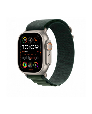 APPLE 49mm Dark Green Alpine Loop - Large - Natural Titanium Finish