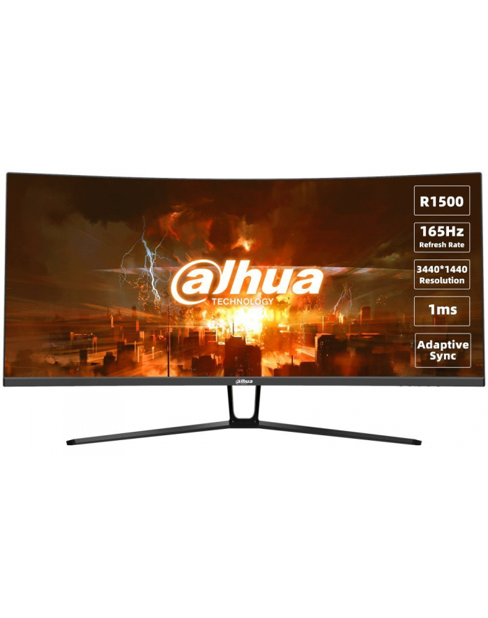 Monitor Dahua 34'' WQHD 3440x1440 Curved 165Hz 1ms 3000:1 DP/ HDMI - czarny główny