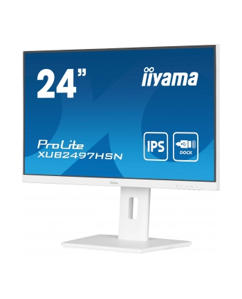 iiyama Monitor 24 cale XUB2497HSN-W2 IPS, USB-C Dock, HDMI, DP, 300cd, Pivot, HAS, biały nr 2