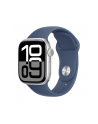 apple Watch Series 10 GPS, koperta 42 mm z aluminium w kolorze srebrnym z paskiem sportowym w kolorze denim - rozmiar M/L - nr 3