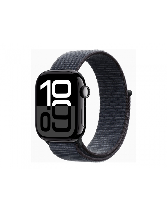 apple Watch Series 10 GPS, koperta 42 mm z aluminium w kolorze onyksu z opaską sportową w kolorze atramentowym główny