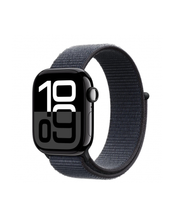 apple Watch Series 10 GPS, koperta 42 mm z aluminium w kolorze onyksu z opaską sportową w kolorze atramentowym