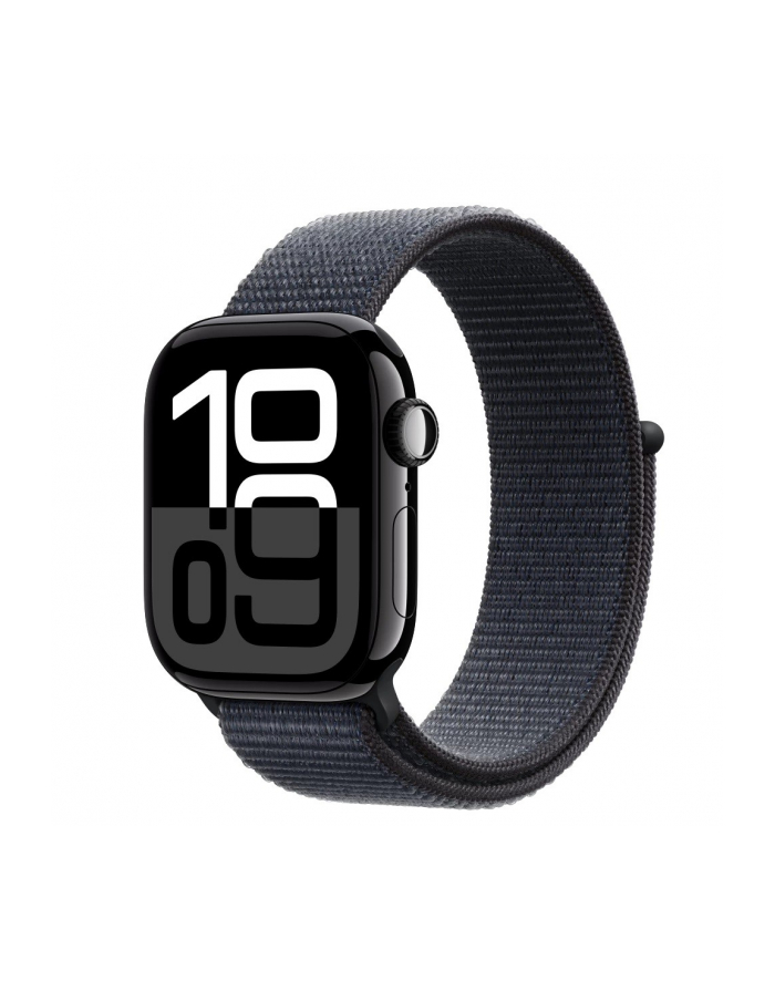 apple Watch Series 10 GPS, koperta 42 mm z aluminium w kolorze onyksu z opaską sportową w kolorze atramentowym główny