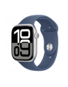 apple Watch Series 10 GPS, koperta 46 mm z aluminium w kolorze srebrnym z paskiem sportowym w kolorze denim - rozmiar S/M - nr 1