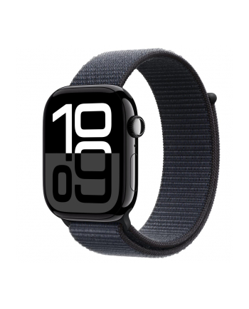 apple Watch Series 10 GPS, koperta 46 mm z aluminium w kolorze onyksu z opaską sportową w kolorze atramentowym