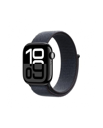 apple Watch Series 10 GPS + Cellular, koperta 42 mm z aluminium w kolorze onyksu z opaską sportową w kolorze atramentowym