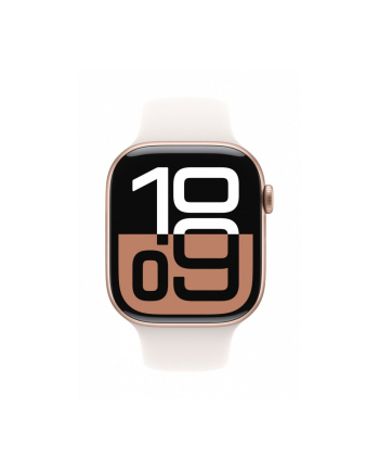 apple Watch Series 10 GPS + Cellular, koperta 42 mm z aluminium w kolorze różowego złota z paskiem sportowym w kolorze łagodnego różu - rozmiar M/L