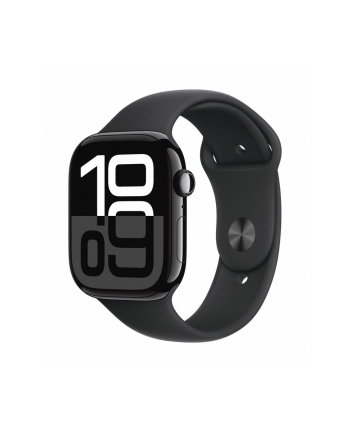 apple Watch Series 10 GPS + Cellular, koperta 46 mm z aluminium w kolorze onyksu z paskiem sportowym w kolorze czarnym - rozmiar S/M