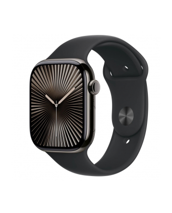 apple Watch Series 10 GPS + Cellular, koperta 46 mm z tytanu w kolorze łupkowym z paskiem sportowym w kolorze czarnym - rozmiar S/M