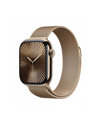 apple Watch Series 10 GPS + Cellular, koperta 42 mm z tytanu w kolorze złotym z bransoletą mediolańską w kolorze złotym