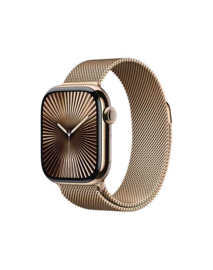 apple Watch Series 10 GPS + Cellular, koperta 42 mm z tytanu w kolorze złotym z bransoletą mediolańską w kolorze złotym główny