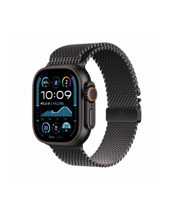 apple Watch Ultra 2 GPS + Cellular, koperta 49 mm z tytanu w kolorze czarnym z bransoletą mediolańską M z tytanu w kolorze czarnym