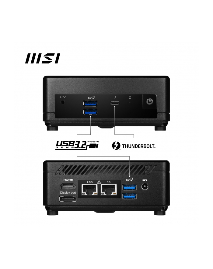 MSI Cubi 5 12M-003B(wersja europejska) Intel Core i3-1215U Max 64GB RAM M.2 2.5inch no HDD Integrated Graphics Air Cooling 2YW główny
