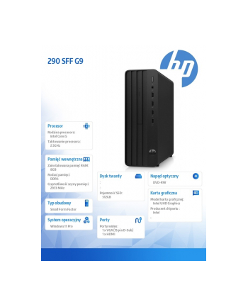 hp inc. Komputer 290SFF G9 i5-12400 512GB/8GB/DVD/W11P 6D323EA nr 1