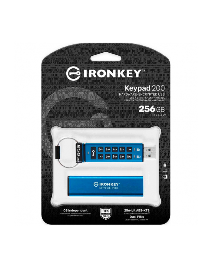 kingston Pendrive 256GB IronKey Keypad 200 FIPS140-3 Level 3 AES-256 główny