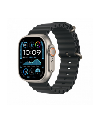 APPLE 49mm Black Ocean Band - Natural Titanium Finish
