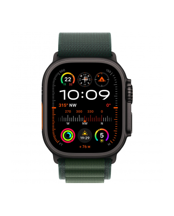APPLE 49mm Dark Green Alpine Loop - Medium - Black Titanium Finish