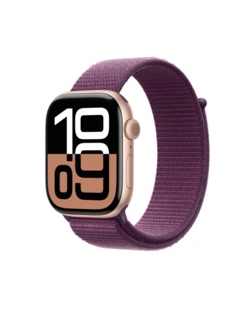 APPLE Watch Series 10 GPS 46mm Rose Gold Aluminium Case with Plum Sport Loop