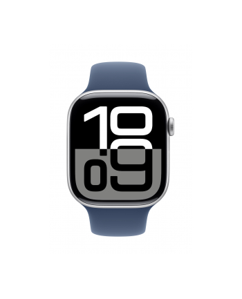 APPLE Watch Series 10 GPS + Cellular 46mm Silver Aluminium Case with Denim Sport Band - M/L