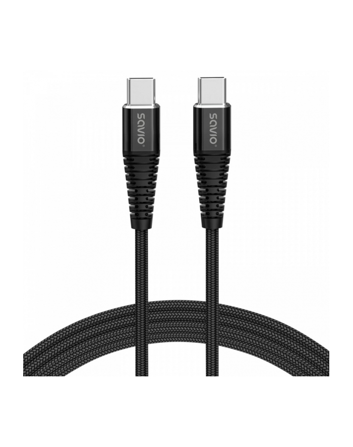 savio Ładowarka sieciowa 65W GaN LA-07 z kablem typu C-USB typ C 100W 1m, biało-czarna główny