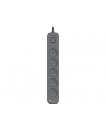 TRACER Listwa zasilająca antyprzepięciowa Power Line+ 3m Graphite 5 gniazd