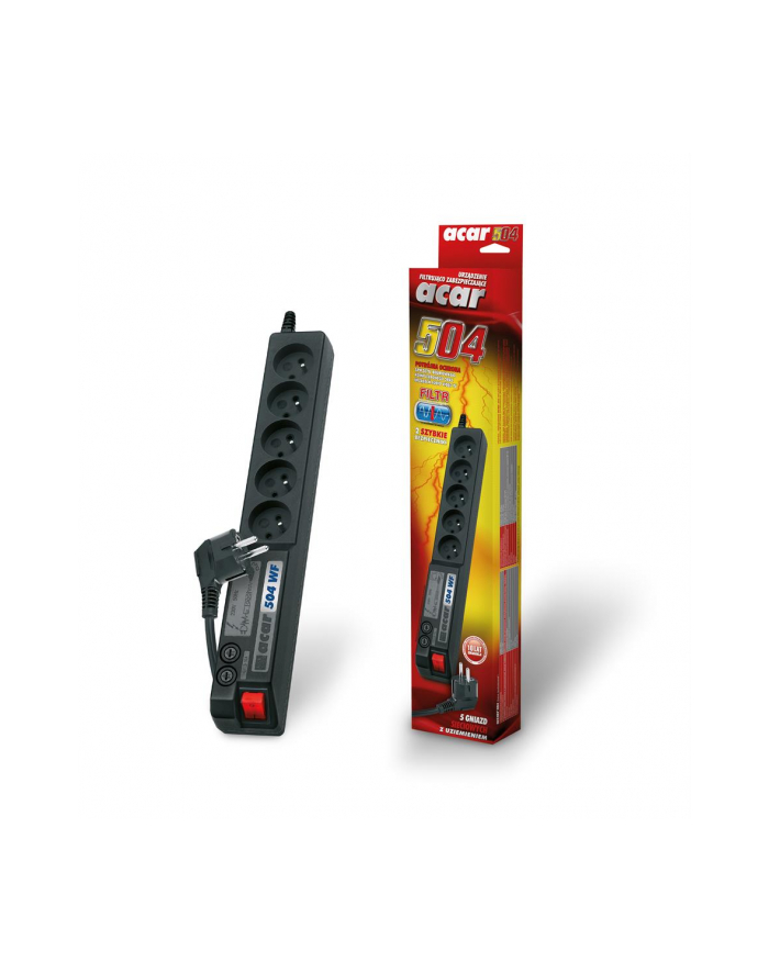 Acar 504WF listwa zasilająco-filtrująca, czarna 5m główny