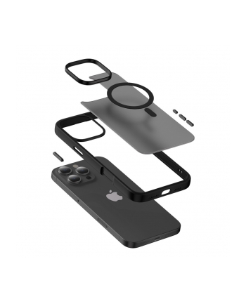 crong Etui z MagSafe Hybrid Frost MAG Cover do iPhone 16 Pro (czarny)