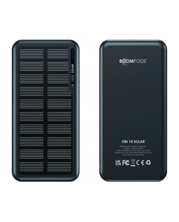 Boompods Obi 10,000mAh Solar Powerbank - Black