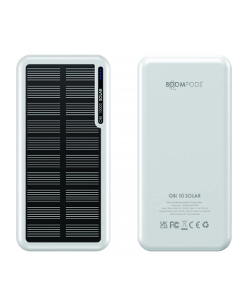 Boompods Obi 10,000mAh Solar Powerbank - White