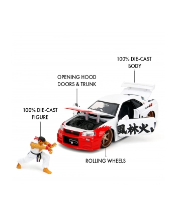 Jada Street Fighter Ryu 1:24 Nissan Skyline GTR     253255071 nr 2