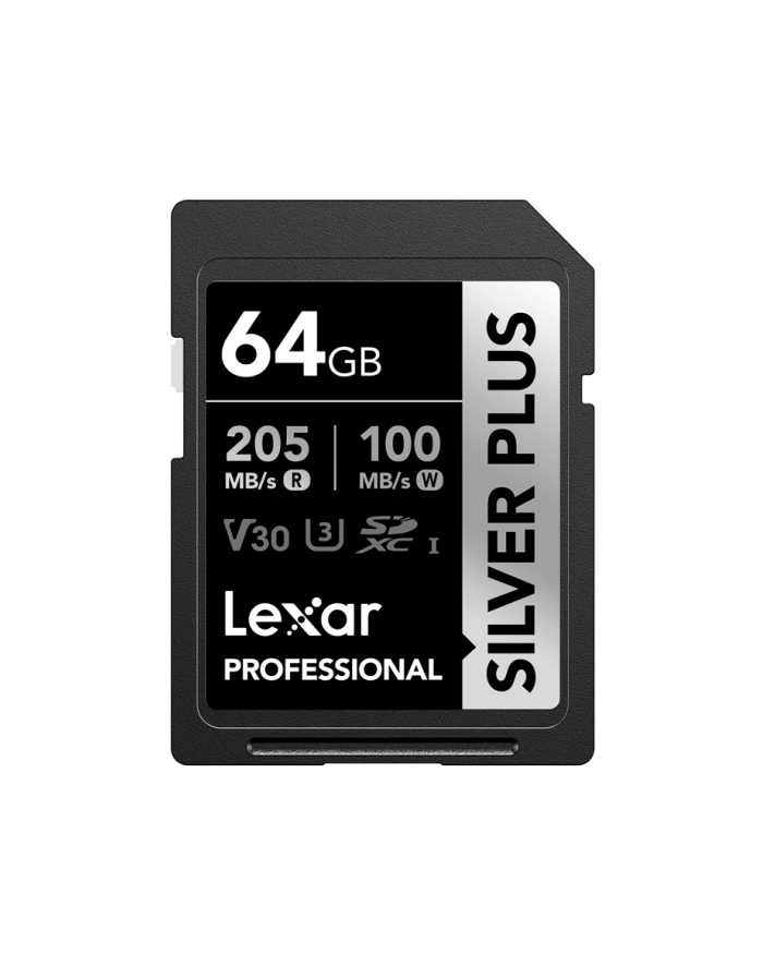 Karta pamięci Lexar Professional SILVER Plus SDXC 64GB R205/W100 V30 główny