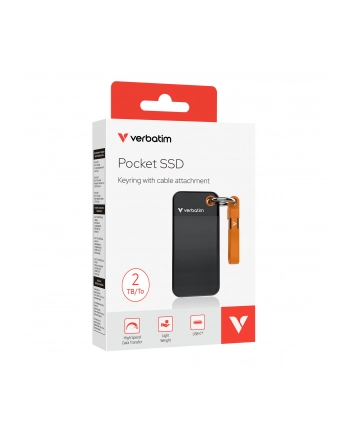 Dysk SSD zewnętrzny Verbatim Pocket SSD 2TB USB-C 3.2 Gen 2 czarny/pomarańczowy nr 2