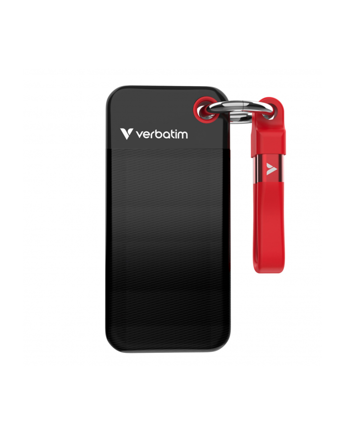 Dysk SSD zewnętrzny Verbatim Pocket SSD 1TB USB-C 3.2 Gen 2 czarny/czerwony główny