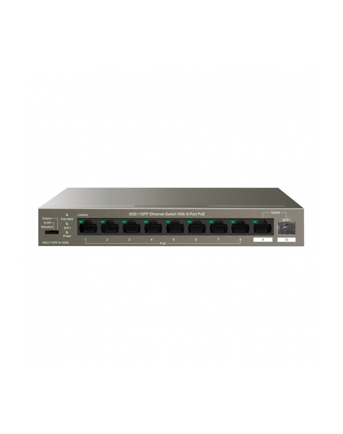 Switch niezarządzalny Tenda TEG1110PF-8-120W 9x1GbE 1xSFP PoE główny